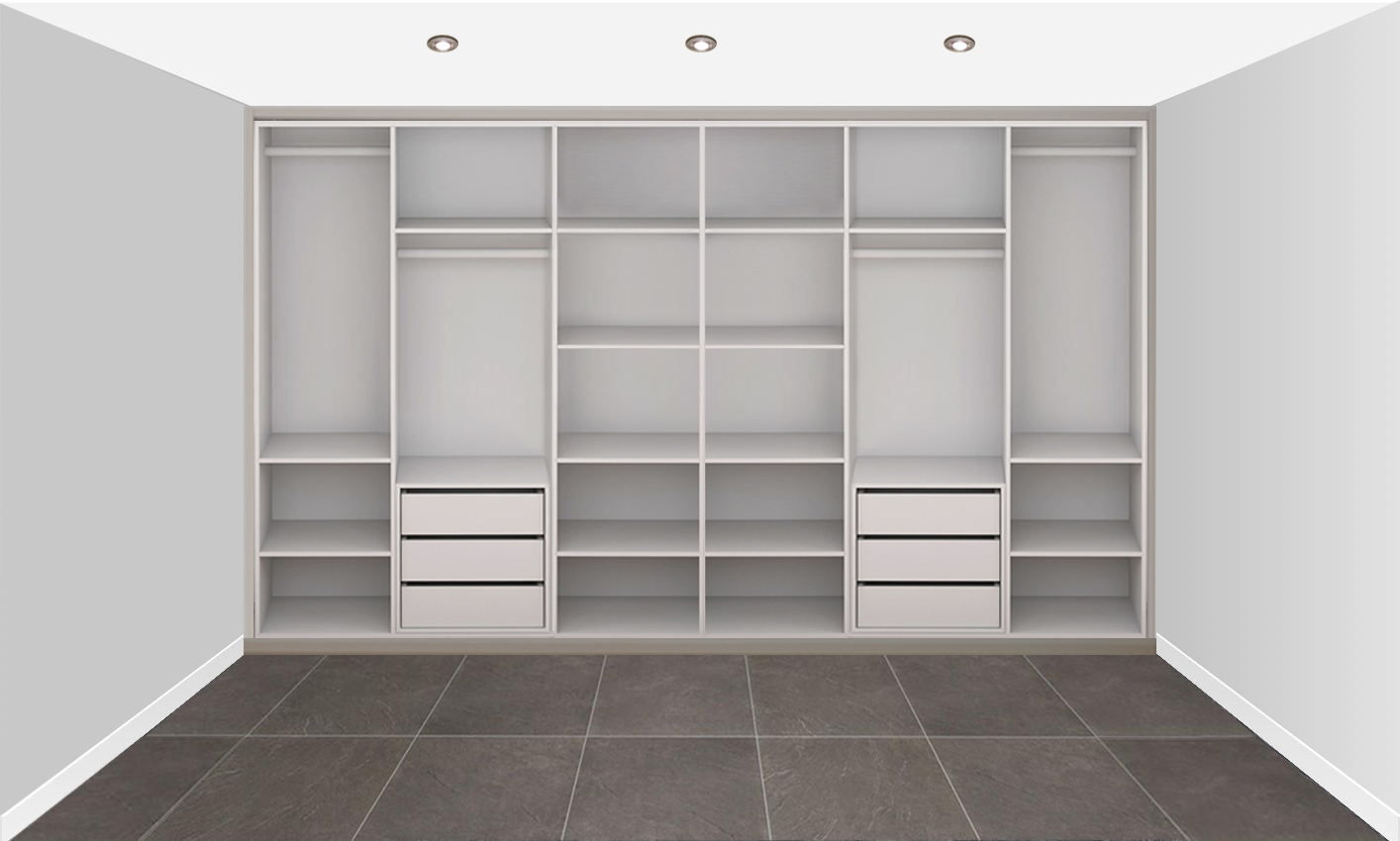 Open kast tussen 2 muren